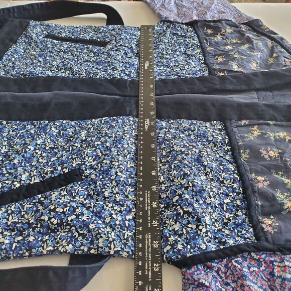 GAP Blue Floral Patchwork Quilted Kimono Wrap Jacket Sz M Grandmacore Boho Chic - Picture 5 of 8